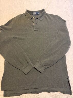 Polo by Ralph Lauren Long-Sleeve Polo Shirt - Slate Gray